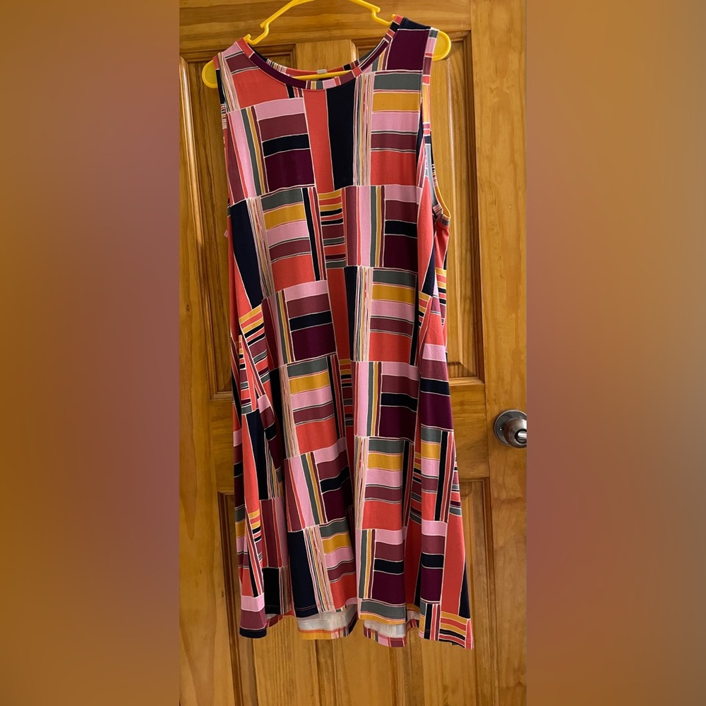 Loft Sleeveless Graphic Print Dress Sz XL